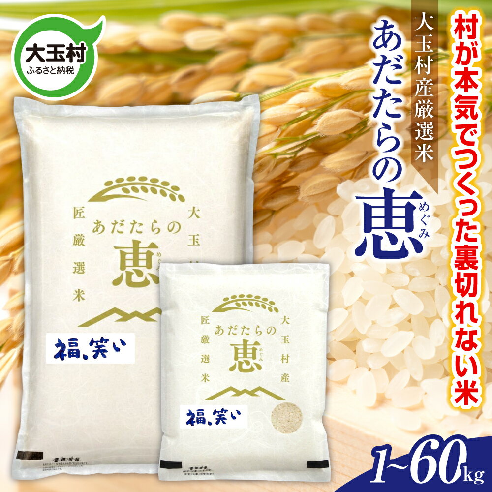 【ふるさと納税】 米 大玉村産厳選米「あだたらの恵」（品種：福、笑い） 1kg / 2kg / 3kg / 5kg /10kg 選べる容量 選べる回数 《 令和7年産 》｜ 福島 大玉村 お米 米作り 福、笑い 令和7年 精米 白米 こめ コメ ご飯 送料無料 大玉村農業振興公社 定期便 ｜ on-af-r7