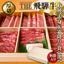 【ふるさと納税】桐箱入り！THE飛騨牛 豪華厳選6種盛り合わせ 800g 食べ比べセット 厚切り 焼肉 ステーキ 赤身 霜降り 牛肉 黒毛和牛 和牛 ギフト 贈答用 贈り物 飛騨古川 [Q940]100000円 10万円