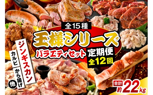 【12か月定期便】毎月違うお肉をお届け！王様シリーズバラエティセット 合計約22kg