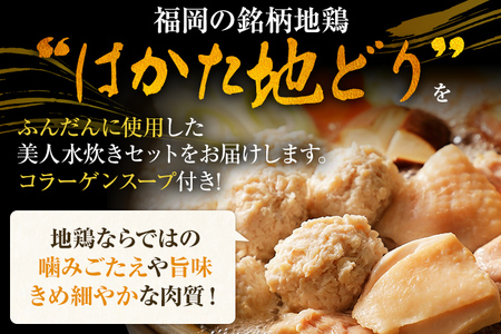 福岡限定！はかた地どり美人水炊きセット 2～3人前 お取り寄せグルメ お取り寄せ 福岡 お土産 九州 福岡土産 取り寄せ グルメ 福岡県