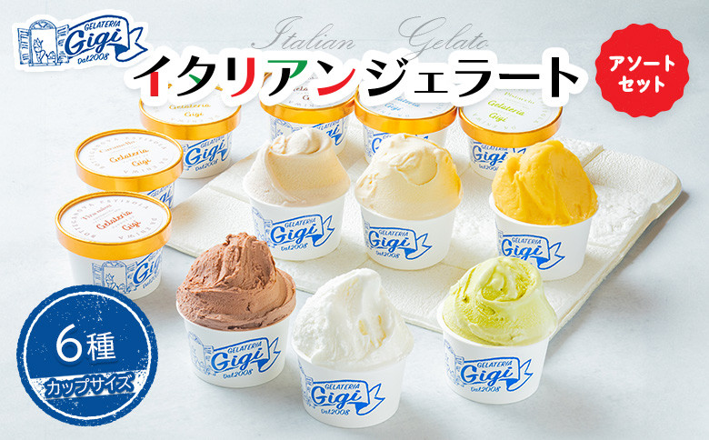 
            ジェラテリアGigiのイタリアンジェラート6種アソートセットカップサイズ 牛乳 ピスタチオ キャラメル チョコレート ティラミス マンゴー ジェラート アイス カップ 北海道 恵庭市 ふるさと納税 スイー ツ【43003101】
          