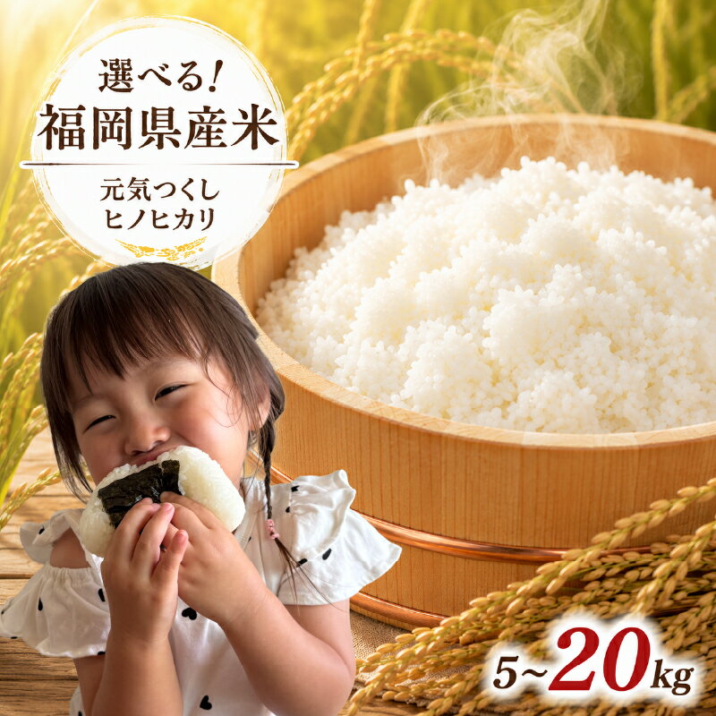 【ふるさと納税】 米 令和7年産 ＜選べる品種&容量＞福岡県産 美味しいお米 [元気つくし/ヒノヒカリ] 5kg～20kg 福岡県産米 白米 玄米 | 米 ブランド米 単一原料米 複数原料米 5kg 10kg 20kg