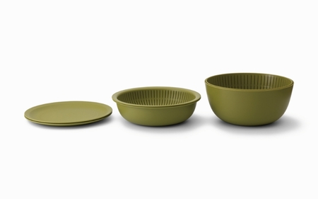 米とぎにも使える ザル ボウル 6点セット LBK-10 グリーン ／ キッチン用品 調理器具 耐熱 重ねて収納 コンパクト ライクイット like-it 奈良県 葛城市【like021】