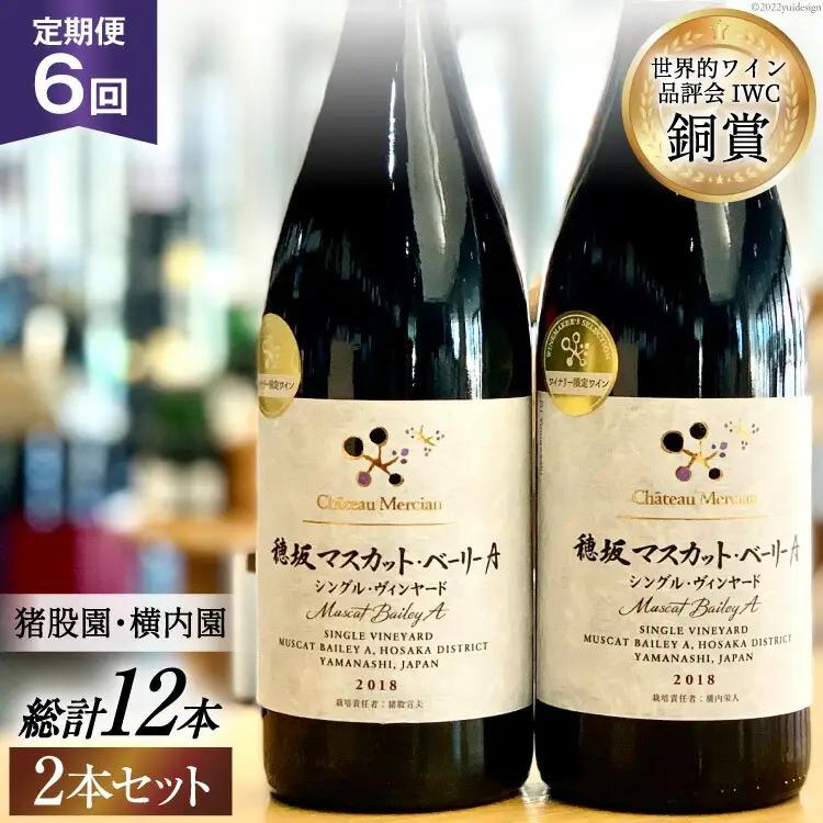 【定期便6回】赤ワイン 穂坂マスカット・ベーリーＡ シングル・ヴィンヤード 750ml 2種 アルコール度 12%