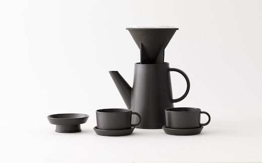 
【2016/】有田焼／Coffee Pot & DripperとCoffee Cup & Saucer2客（Black Matt）
