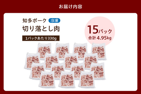 知多ポーク切り落とし肉 （330g×15パック） 便利な小分け 知多ポーク 自社ブランド 豚肉 焼き肉 焼きそば 炒め物 豚バラ 豚ロース とんとことん 知多ピッグ ブランド豚 豚 農場 農場直営 愛