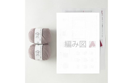 毛糸 2玉で編めるケーブル模様のハンドウォーマーキット 4番色 ／ 編み物キット ハンドウォーマー ウルグアイウール 並太  模様編み ハンドメイド 趣味 手作り 編み図付き 愛知県 No.341