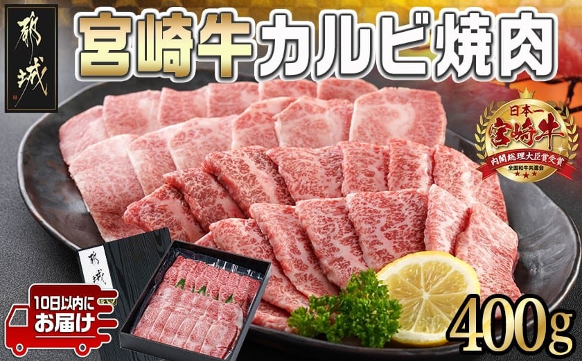 
            宮崎牛カルビ焼肉400g≪みやこんじょ特急便≫_MJ-I901-Q_(都城市) 宮崎県産 宮崎牛 カルビ 焼肉 真空 スキンパック 400g 贈答用
          