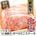 【ふるさと納税】飛騨牛 A5 サーロイン ステーキ 600g (200g×3枚) | お肉 黒毛和牛 冷凍 ギフト 化粧箱入 高級 岐阜 高山 人気 おすすめ BV019