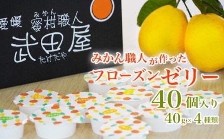 フローズンゼリー 柑橘 河内晩柑 しらぬい はるか 夢オレンジ 40g 10個 ずつ 4種 みかん ギフト 詰め合わせ 柑橘 みかん 有名 みかん職人 武田屋 お取り寄せ 贈り物 柑橘 みかん 贈答品