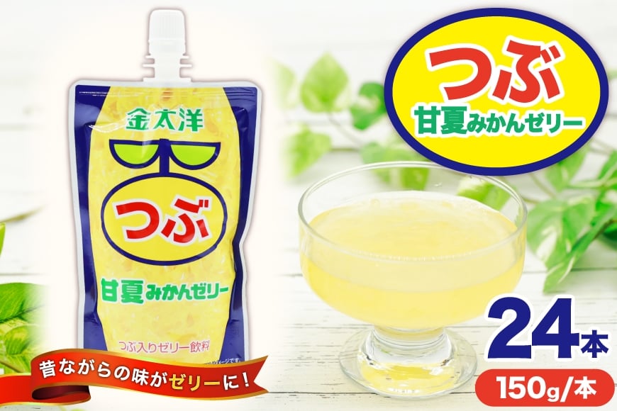 
            AJ237 金太洋 つぶ甘夏みかんゼリー 150g パウチ 24本  [ ゼリー 甘夏 みかん ミカン オレンジ みかんゼリー ミカンゼリー 飲むゼリー つぶつぶ つぶつぶみかん つぶオレンジみかん 果実 パウチ 金太洋 長崎 長崎県 島原市 ]
          