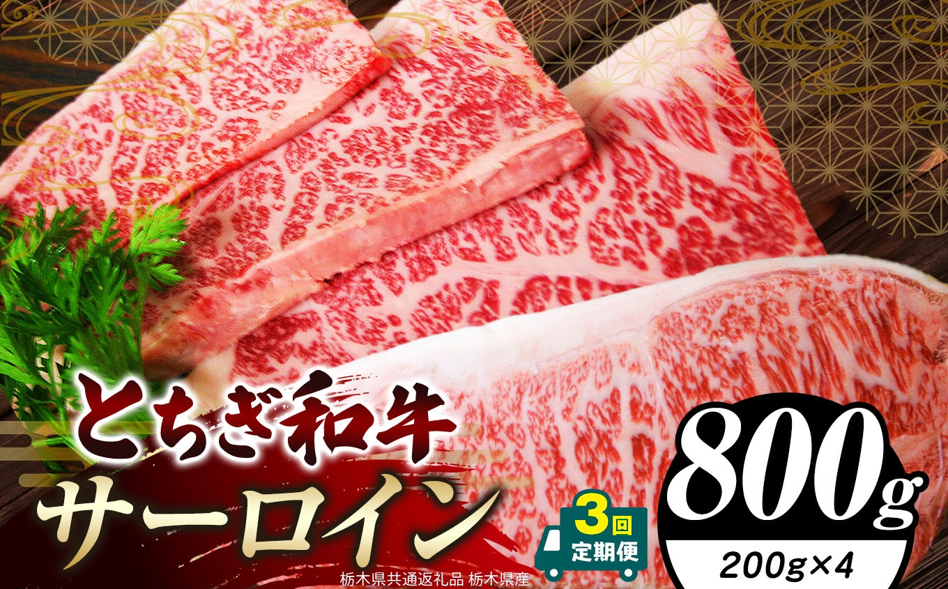 
                  【定期便3回】栃木県共通返礼品 栃木県産 とちぎ和牛サーロイン (200g×4)×3回｜定期便3回 黒毛 和牛 牛肉 焼肉 ステーキ BBQ バーベキュー ブランド和牛 とろける 霜降り 赤身 切り落とし ふるさと 納税 イチオシ おすすめ 栃木県 下野市 しもつけ市
                