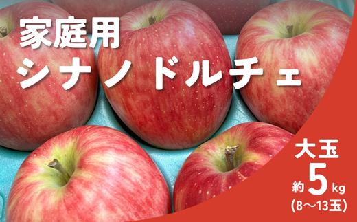 KR06-25A りんご 家庭用 シナノドルチェ（大玉）約5㎏（8～13玉） / 9月中旬頃～配送予定 // 長野県 南信州 松川町 リンゴ 林檎 大玉りんご 訳あり 自家用 農家直送 農家支援 産地直送
