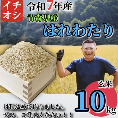 【令和7年産】青森県産 はれわたり 玄米 10kg【配送不可地域：離島・沖縄】【1684628】