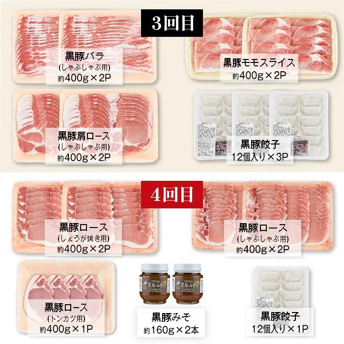 ＜定期便・全6回(隔月)＞極上セットF かごしま黒豚 ふるさと定期便 豚肉 国産【和田養豚】J02002