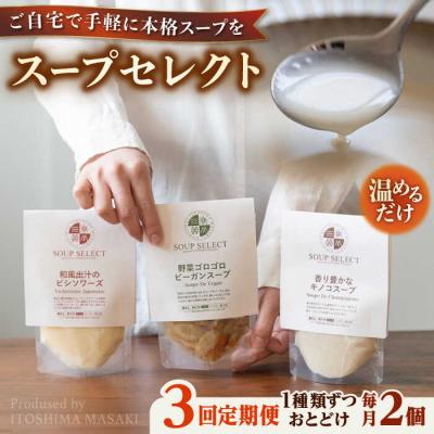 ふるさと納税 糸島市 【全3回定期便】SoupSelectスタンドパウチ2点セット糸島正キ[AQA068]