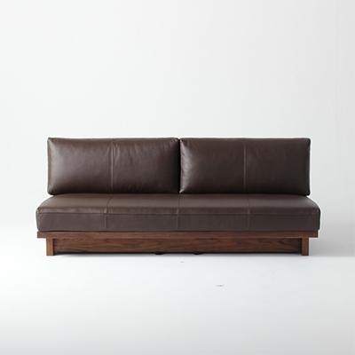 ふるさと納税 大川市 ソファAGURA　180cm　ウォールナット　無垢材　本革　ダークブラウン　3人　3P　大川市 |  | 01