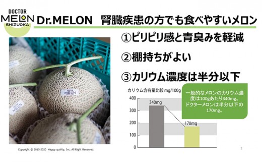 
ドクターメロン 低カリウムで腎臓疾患の方も食べやすい（11月・12月お届け）健康 ヘルシー ギフト 贈り物 フルーツ 人気 厳選 袋井市
