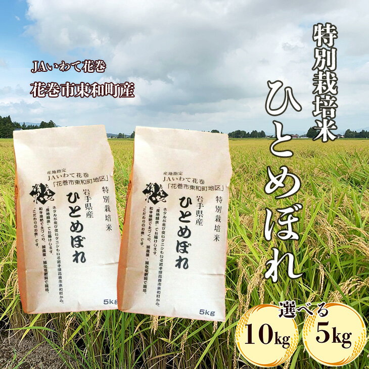 【ふるさと納税】花巻市東和特別栽培米 ひとめぼれ 5kg 10kg ≪選べる内容量≫ 令和7年産 白米 岩手県 花巻市 東和町 精米 JA いわて 産直 母ちゃんはうすだぁすこ