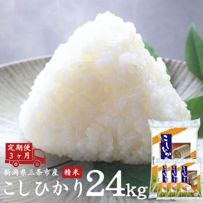 ふるさと納税 三条市 [定期便] コシヒカリ 8kg×3か月 令和7年産 精米 [外山敏雄商店]【035S014】
