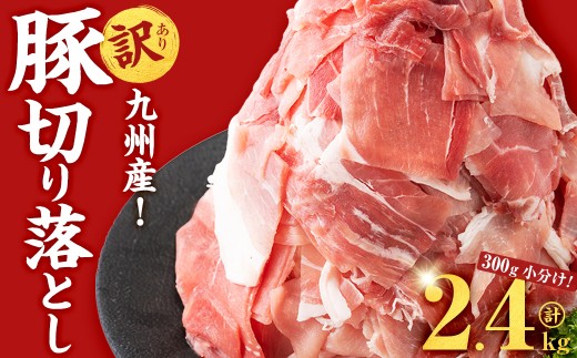 【8月発送予定】【訳あり・生産者応援企画】九州産 豚切り落とし肉＜計2.4kg(300ｇ×8P)＞ a2-087-08
