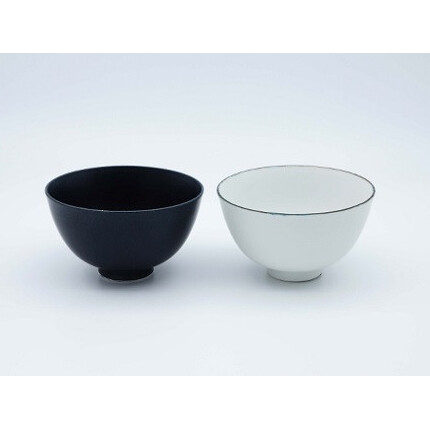 瑞峯窯 有田焼 白黒マット ペア丼 原重製陶所 A30-297_イメージ2