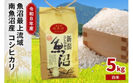 令和8年産 5kg〈白米〉 魚沼最上流域 南魚沼産 コシヒカリ 精米したてのお米をお届け 【湯沢産 コシヒカリ】