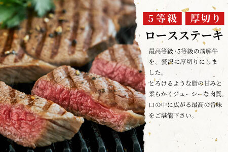 最高5等級 飛騨牛 厚切りロースステーキ 600g 300g×2枚 牛肉 和牛 肉 ロース ステーキ 東白川村 岐阜 贅沢 霜降り A5 5等級 厚切り 大容量 養老ミート