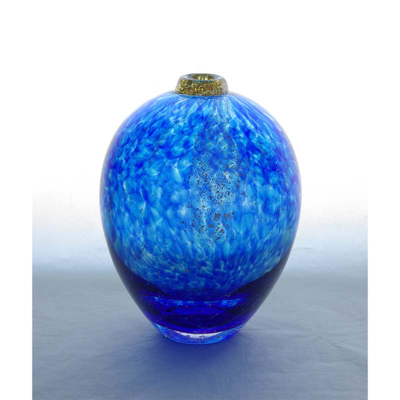 【ふるさと納税】＜ガラス作家 西川 慎＞花入れ「宙-Sora-」 吹きガラス 硝子 ガラス 花器 花瓶 西川慎 贈り物 ギフト F6L-108var