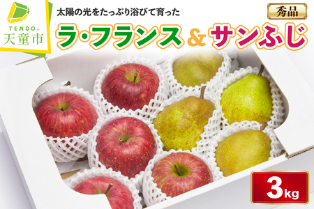ラ・フランス＆サンふじ 詰合せ 3kg フルーツ 果物 山形 08-06-035