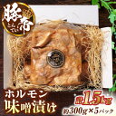 【ふるさと納税】豚帝 豚 ホルモン 味噌漬け 1500g（300g×5pc）【KRAZY MEAT(小田畜産)】[ZCP013]