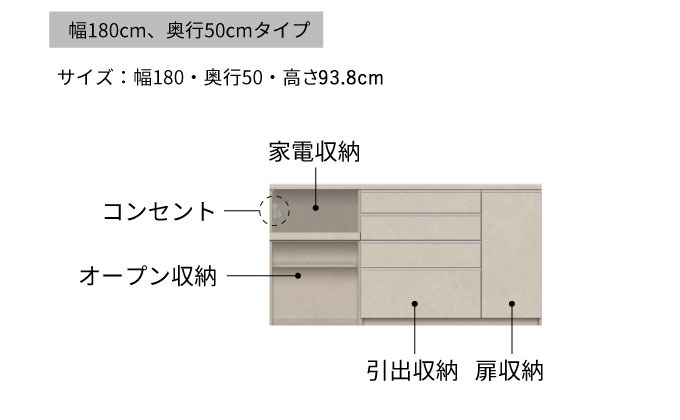 キッチンボード YS-1802R下台  [No.1310]