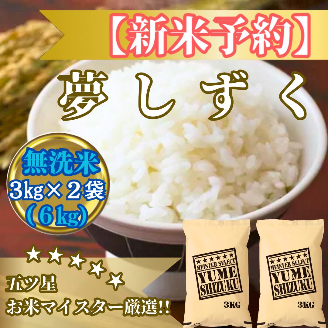 【ふるさと納税】令和7年産【（新米）10月以降発送】【無洗米】夢しずく6kg（3kg×2袋）【五つ星お米マイスター厳選！】（CIB79）