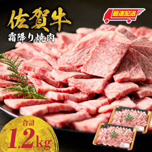 【最速配送】中山牧場 佐賀牛霜降り焼肉 1.2kg ／ バーベキュー BBQ 牛肉 肉 お肉 佐賀牛 赤身 霜降り モモ ウデ 肩 ロース 三角 バラ 焼き肉 焼肉 A5 A4 a5 a4 黒毛和牛 佐賀県産和牛 ブランド牛 食べ比べ セット 国産 佐賀県 玄海町 冷凍 カルビ