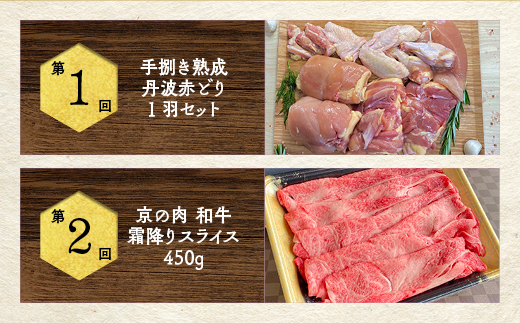 【6回定期便】＜京都亀岡丹波山本＞和牛と地鶏 毎月交互にお届け【訳あり】京の肉＆地鶏丹波黒どり・丹波赤どり お楽しみセット≪生活応援 緊急支援 特別返礼品 不揃い≫◇ ※2025年2月頃発送予定（初回