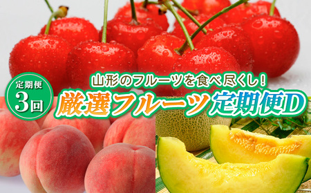 【定期便3回】山形のフルーツを食べ尽くし！厳選フルーツ定期便D 【令和7年産先行予約】FS23-859 くだもの 果物 フルーツ 山形 山形県 山形市 2025年産