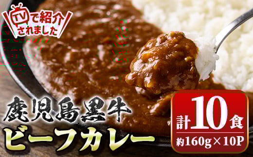 A91018 鹿児島黒牛ビーフカレー(160g×10P) 鹿児島 国産 黒牛 牛肉 ビーフ レトルトカレー パック ご当地カレー おかず 惣菜 ギフト 贈答【新村畜産】