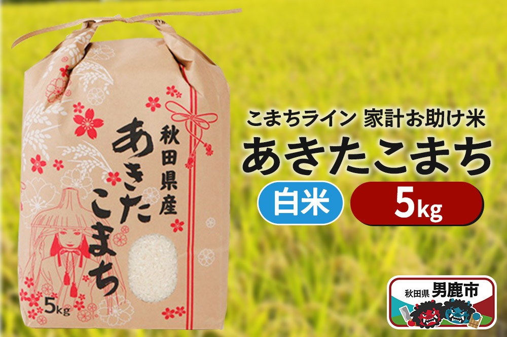 令和6年産【白米】家計お助け米 あきたこまち 5kg 秋田県 男鹿市 こまちライン|23_kml-010501