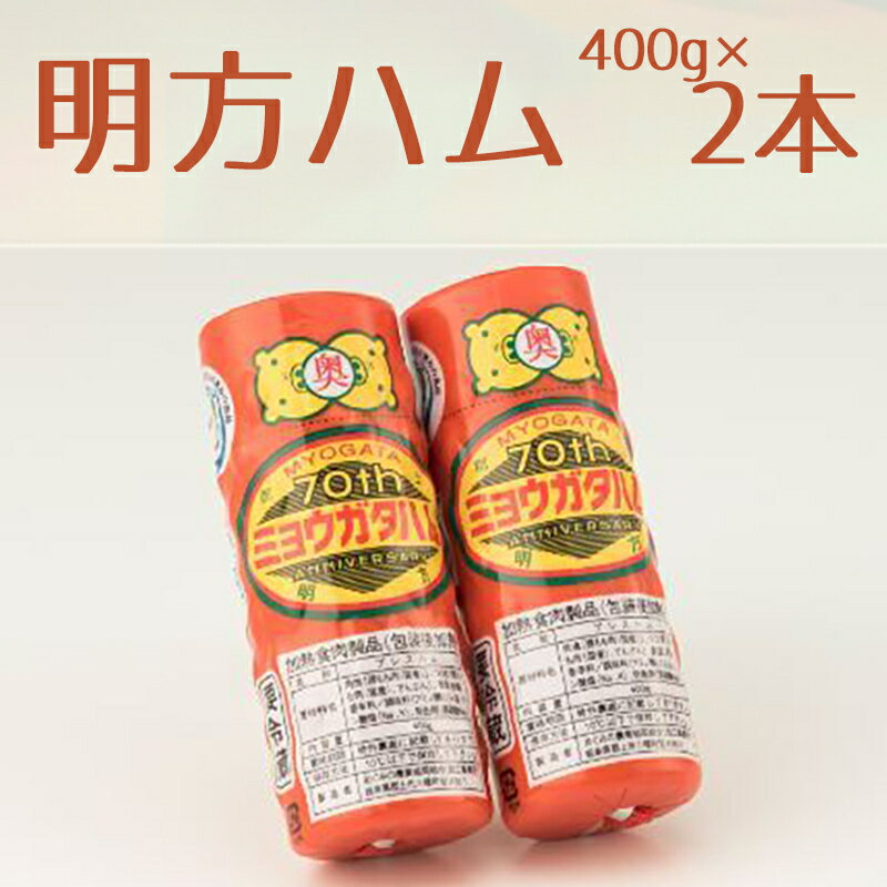 【ふるさと納税】明方ハム 400g 2本 計800g ハム 国産 豚肉 100% 特産品 加工品 伝統製法 おつまみ お弁当 おかず バーベキュー JA めぐみの 農協 岐阜 郡上 送料無料 500
