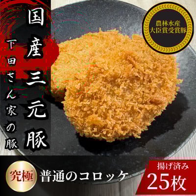
            究極の普通のコロッケ　計25個　5個×5パック　揚げ済み　冷凍　国産豚　小分け【1614255】
          