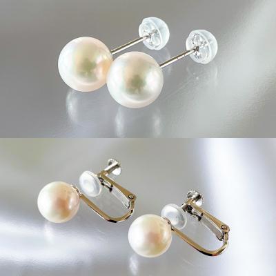 ふるさと納税 笠岡市 あこや真珠(ホワイトピンク)のピアス(8.0mm-8.5mm)ケース付き【F-02-WPピアス】