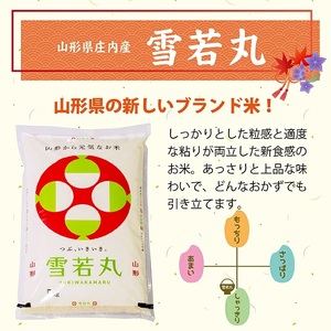 1295T01　【定期便】庄内産雪若丸5kg×3ヶ月連続（1月～3月）