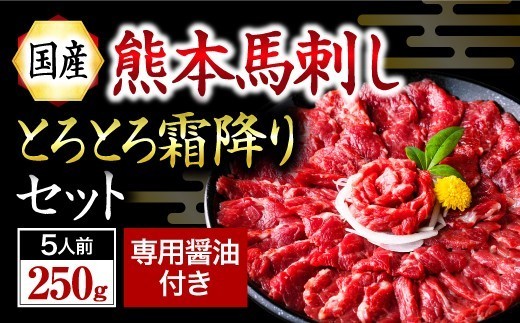 【国産】熊本馬刺し 霜降り 中トロ 250g 〈数量限定〉