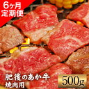 【ふるさと納税】6ヶ月定期便 肥後のあか牛 焼肉用 500g（計6回お届け×500g 合計:3kg） アントレ 牛肉 あか牛 赤牛 あかうし《お申込み月の翌月から出荷開始》