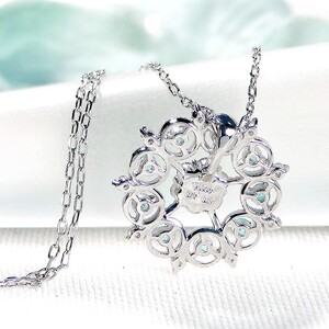 Pt900パライバトルマリン＆ダイヤモンド フラワーモチーフネックレス(Fph016)