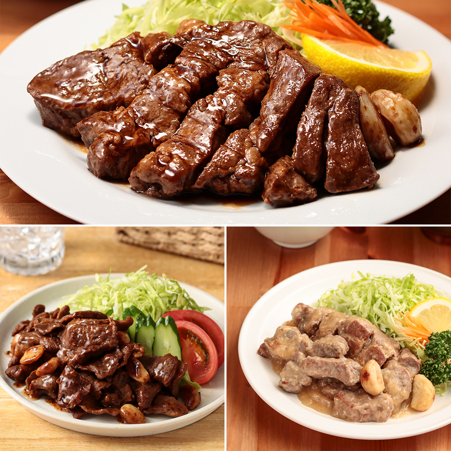＜まつもとの来来憲＞3種セット（大とんてき・塩てき・こま焼き）各250g（計750g）