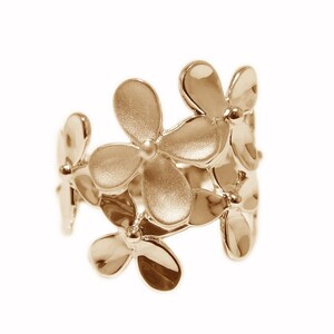 K18ピンクゴールド「クローバー」幅広地金リング【 30206-3】