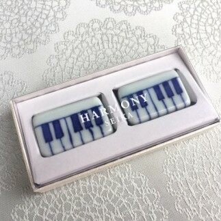 弾いてみたくなる♪ハーモニー鍵盤箸置(2個入り) しん窯・青花 aj018