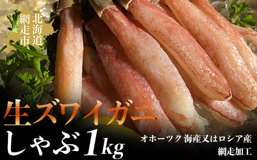 生ズワイ蟹しゃぶ1kg（オホーツク 海産又はロシア産・網走加工）【 ふるさと納税 人気 おすすめ ランキング 生ズワイガニ ズワイガニ ずわいがに ずわい蟹 ズワイ蟹 かに カニ 蟹 ガニ ズワイ ずわい ポーション むき身 しゃぶしゃぶ 鍋 セット 冷凍 オホーツク 北海道 網走市 送料無料 】 ABAO2168