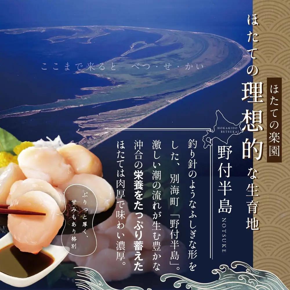 北海道 野付産  冷凍ホタテ 貝柱 中粒ホタテ 500g 北海道 野付 別海町